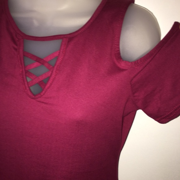 Love short Sleeve Casual cold Shoulder Tunic Dress - Picture 5 of 8